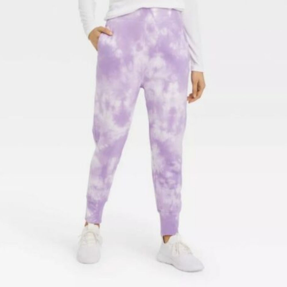 NWOT • purple tie dye sweatpants joggers | large
